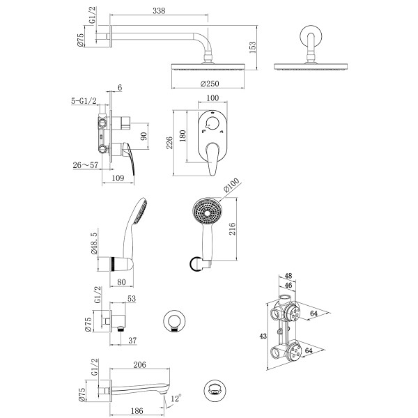 Смеситель для ванны и душа Lemark Linara хром (LM0422C) Смеситель для ванны и душа Lemark Linara хром (LM0422C)