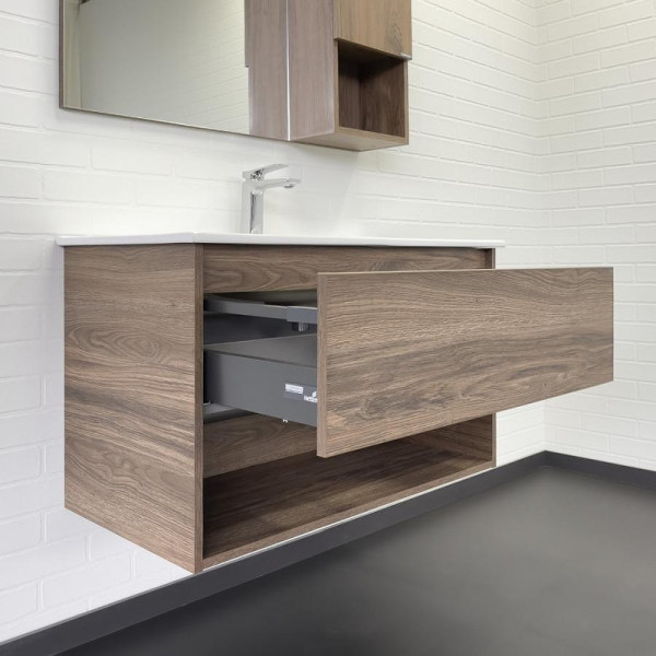 Тумба подвесная с раковиной Comforty Бордо 900x465x550 дуб темно-коричневый (00-00019288)