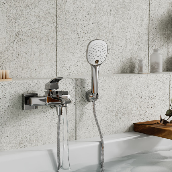 Смеситель для ванны и душа WasserKRAFT с душевым комплектом хром (2701)