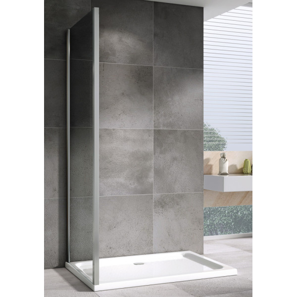 Душевое ограждение Abber Diamant 100x195 стекло прозрачное, профиль хром (S100) Душевое ограждение Abber Diamant 100x195 стекло прозрачное, профиль хром (S100)