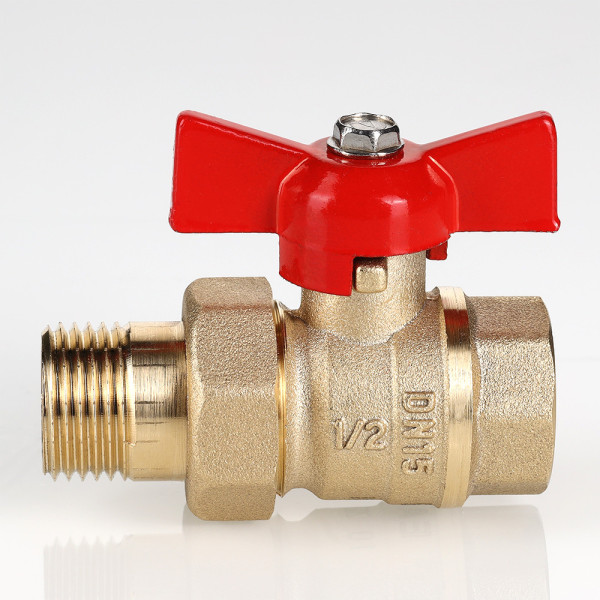 Кран 1/2" шаровый со сгоном Valtec Стандарт без покрытия (красная бабочка) VT.127.GN.04 Кран 1/2" шаровый со сгоном Valtec Стандарт без покрытия (красная бабочка) VT.127.GN.04