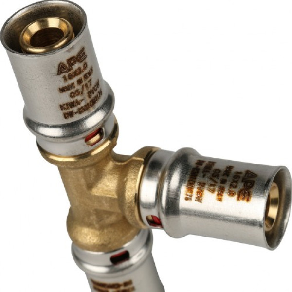 Тройник Stout 16x16x16 латунь (пресс) STOUT (SFP-0006-161616)