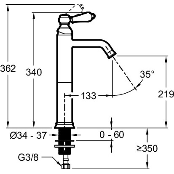 Смеситель для раковины Jacob Delafon Louiseматовое золото (E24361-BCN)
