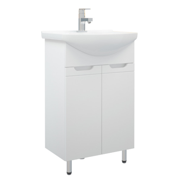 Тумба напольная Melodia Омега 55 (Элеганс 55) 2 двери белая (MFR80002WT)