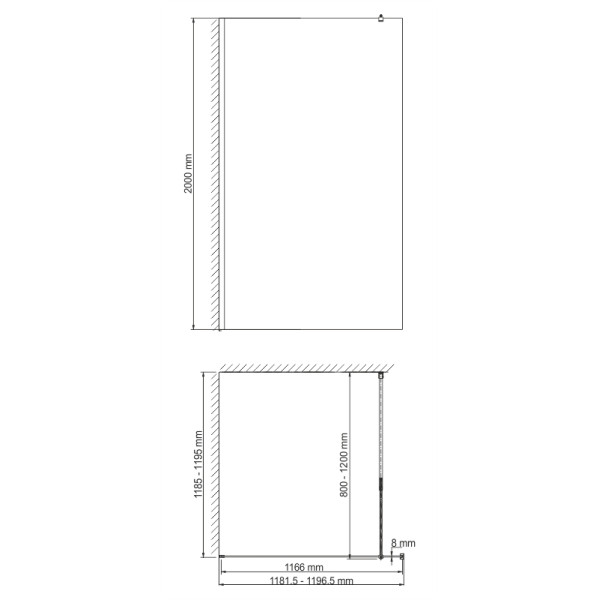 Душевая перегородка WasserKraft Rossel 120*200 стекло прозрачное, профиль хром (28W40)