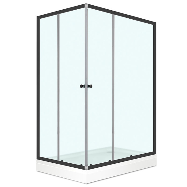 Душевой уголок Melodia Cube 120х80х190 стекло мат.4мм, черн.профиль (MCNCB12080MBk)