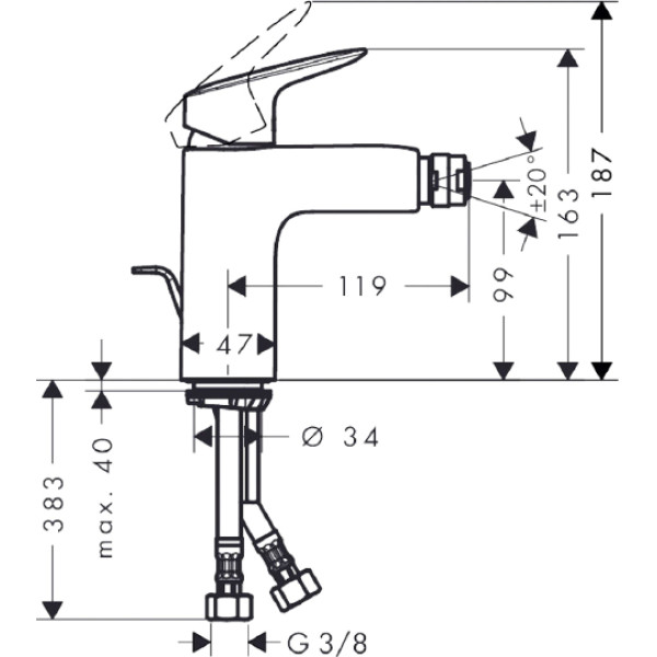 Смеситель для биде Hansgrohe Logis (71200000)