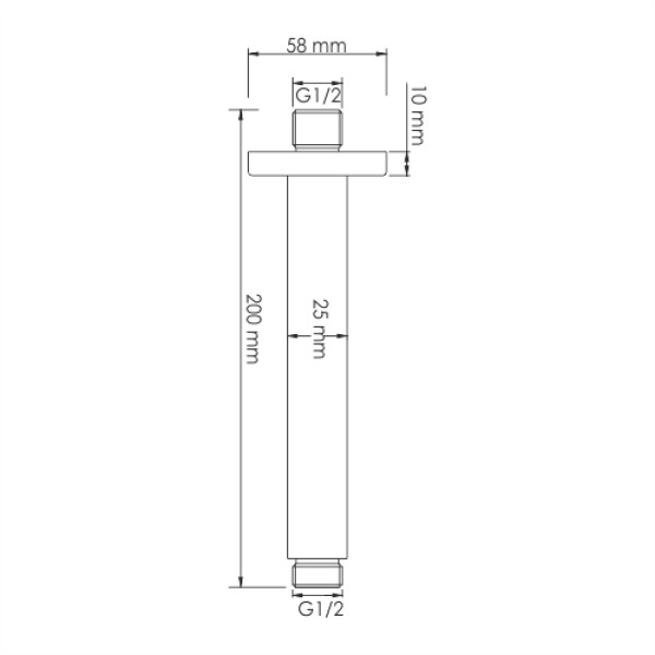 Излив WasserKRAFT черный (A152)