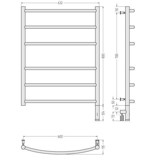 Полотенцесушитель электрический Сунержа Галант 3.0 800x600 провод справа матовый чёрный (31-5801-8060) Полотенцесушитель электрический Сунержа Галант 3.0 800x600 провод справа матовый чёрный (31-5801-8060)