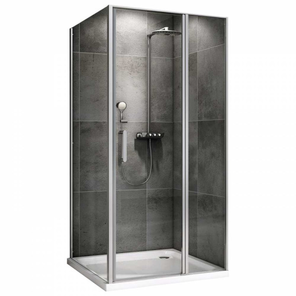 Душевой уголок Abber Sonnenstrand 100x130 стекло прозрачное, профиль профиль хром (AG04130S-S100)