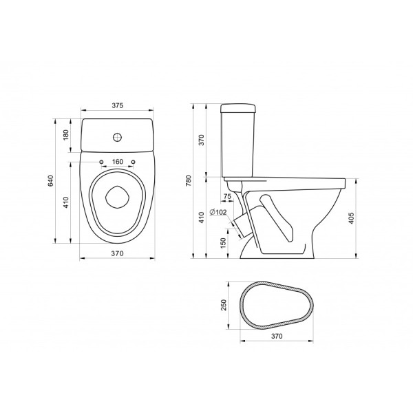 Унитаз-компакт Santeri Форвард крап на белом 375x635x781 с сиденьем полипропилен крап на белом (1.P20,5.2.S01.00B.F)
