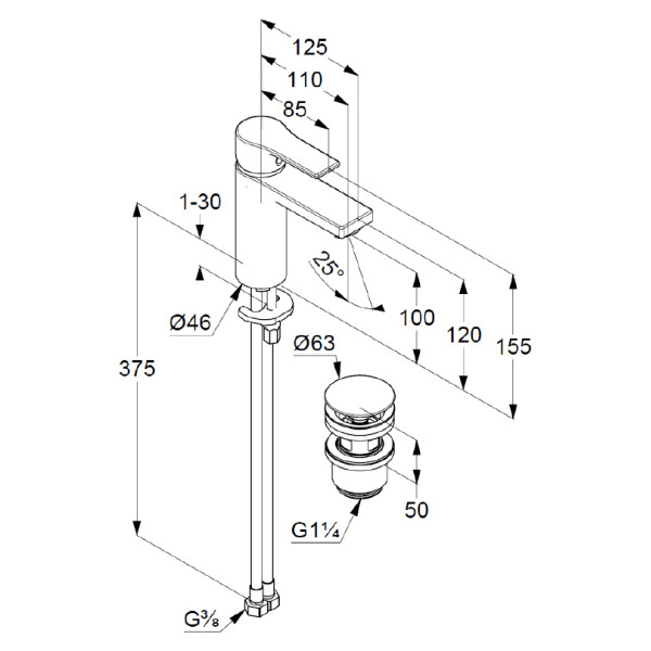 Смеситель для раковины Kludi Zenta SL хром, донный клапан (482980565) Смеситель для раковины Kludi Zenta SL хром, донный клапан (482980565)