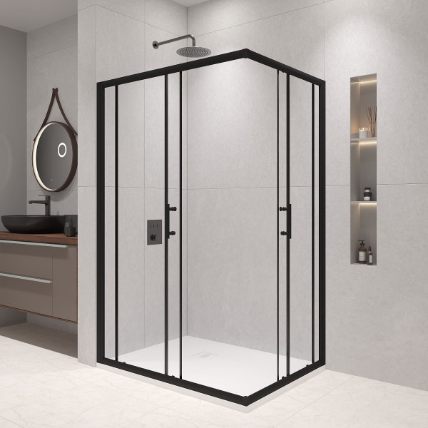 Душевой уголок RGW Passage 80x100 стекло прозрачное, профиль черный (020814680-14)