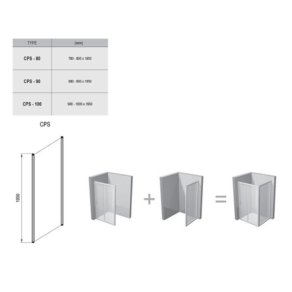 Душевое ограждение Ravak Chrome CPS-90 90x195 стекло прозрачное, профиль белый (9QV7010Z1)