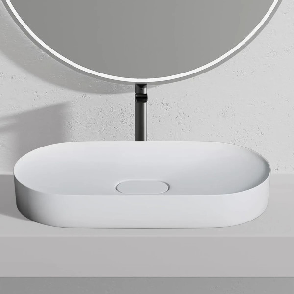 Раковина накладная конгломерат REA Iris white mat 70x35,5x10,5 белая матовая (REA-U4305) Раковина накладная конгломерат REA Iris white mat 70x35,5x10,5 белая матовая (REA-U4305)
