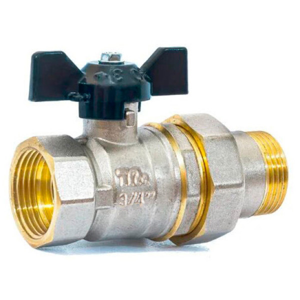 Кран 3/4" шаровый со сгоном TeRma NEOS (чёрная бабочка) (32024) Кран 3/4" шаровый со сгоном TeRma NEOS (чёрная бабочка) (32024)