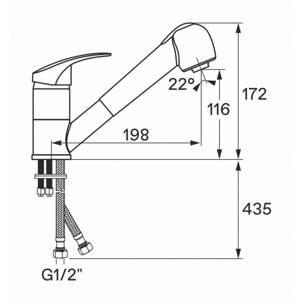 Смеситель для кухни Santek Мавис с выдвижным изливом хром (WH5A42011C001)