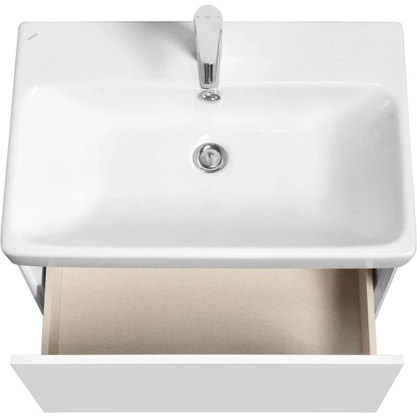 Тумба-умывальник Aquaton Асти 70 Белый матовый/Белый глянец/1WH501628 Умывальник Адриана 70 (1A2630K0AX2B0)