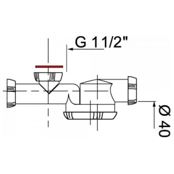 Сифон 40 мм. для донного клапана с отводом, компакт (30717974)