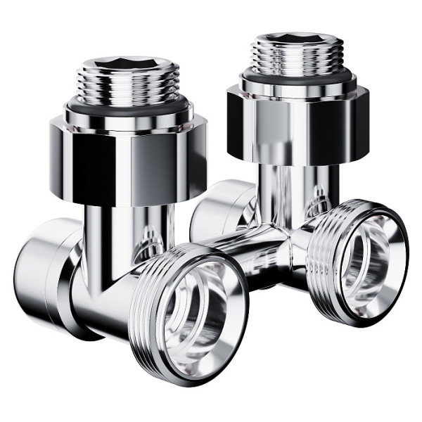 Комплект термостатический трехосевой 1/2"х15 мм Royal Thermo Design Pro М30х1,5 (Черный) (RATVXT11215BL)