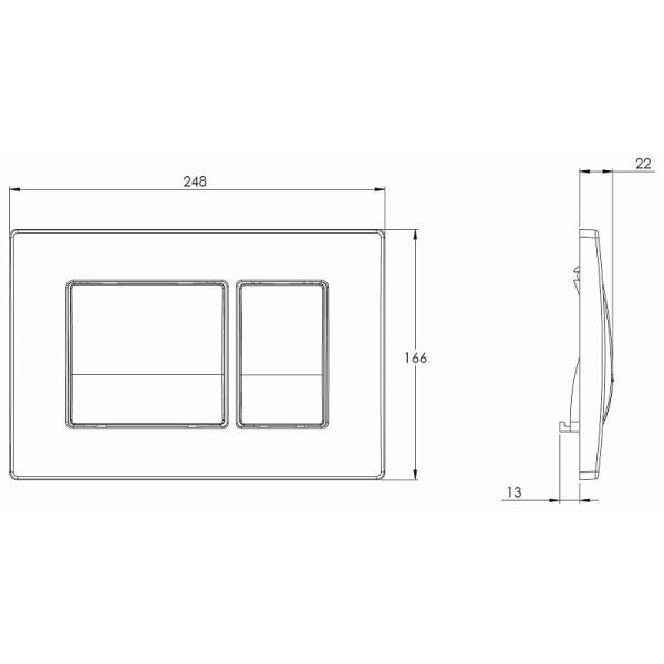 Клавиша смывная Azario пластик хром матовый (AZ-8200-0030/P43-0110-0025)
