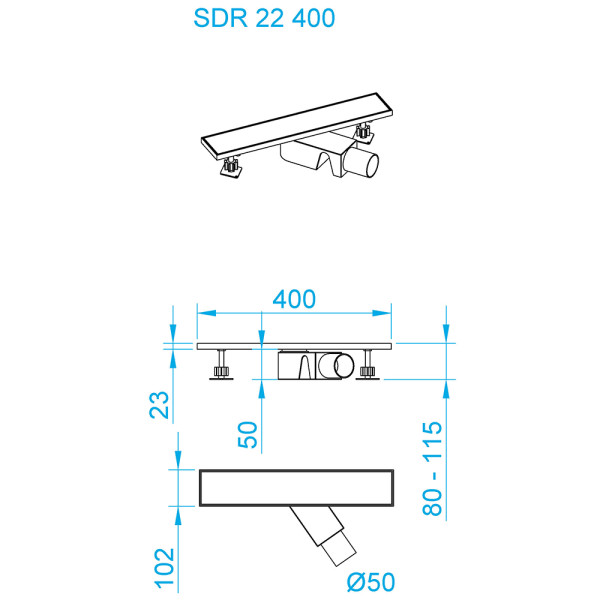 Душевой лоток RGW SDR 400 черный (47212240-04)