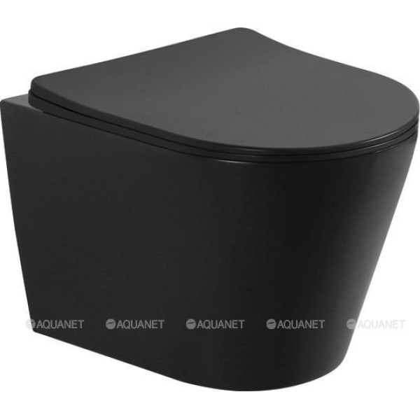 Унитаз подвесной Aquanet Atago 2.0 W MB с сиденьем с soft-close черный матовый (279090) Унитаз подвесной Aquanet Atago 2.0 W MB с сиденьем с soft-close черный матовый (279090)