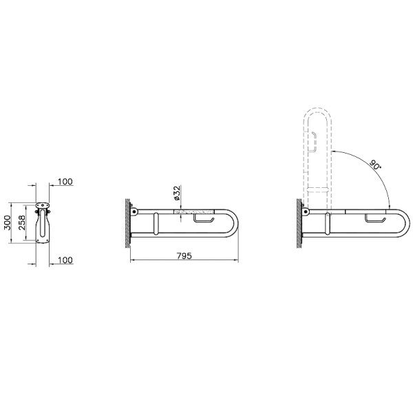 Поручень опорный настенный Vitra (A44468)