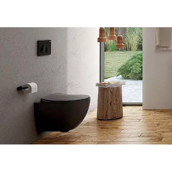 Унитаз подвесной Creavit Free безободковый черный матовый (FE322-11SM00E-0000) Унитаз подвесной Creavit Free безободковый черный матовый (FE322-11SM00E-0000)