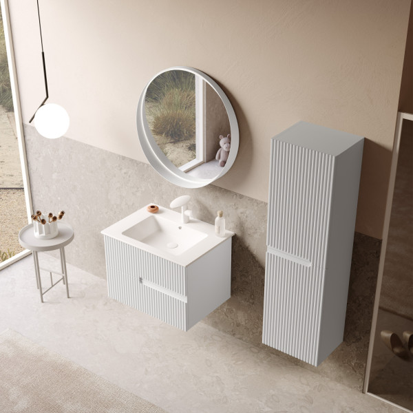 Тумба подвесная Orka Moonlight 710x510x510 с раковиной белый матовый (5001491) Тумба подвесная Orka Moonlight 710x510x510 с раковиной белый матовый (5001491)