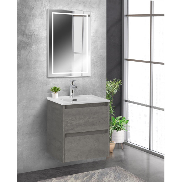 Зеркало BelBagno 500x32x800 в алюминиевой раме со встроенным светильником сенсорным выключателем и подогревом (SPC-KRAFT-500-800-LED-TCH-WARM)