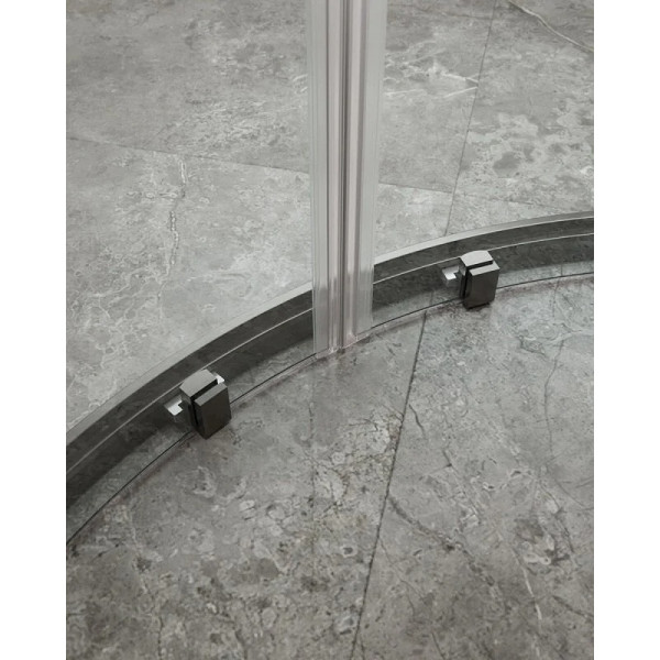 Душевой уголок Cezares Molveno 110x110x195 стекло прозрачное, профиль оружейная сталь (MOLVENO-R-22-90+20-C-GM-IV)