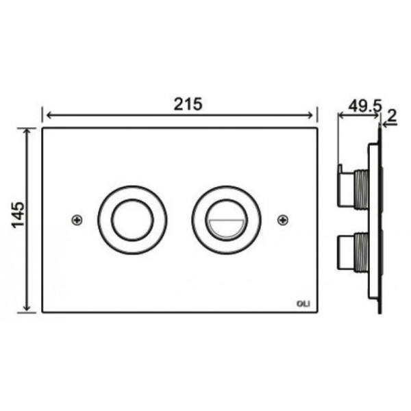Клавиша смывная Oli Trend хром глянцевый (656504) Клавиша смывная Oli Trend хром глянцевый (656504)