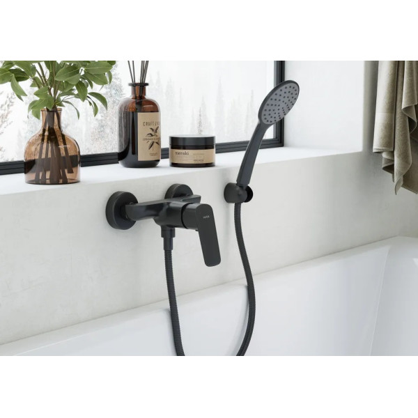 Смеситель для душа Santek Таос с душевым комплектом черный (WH5A20009N001)