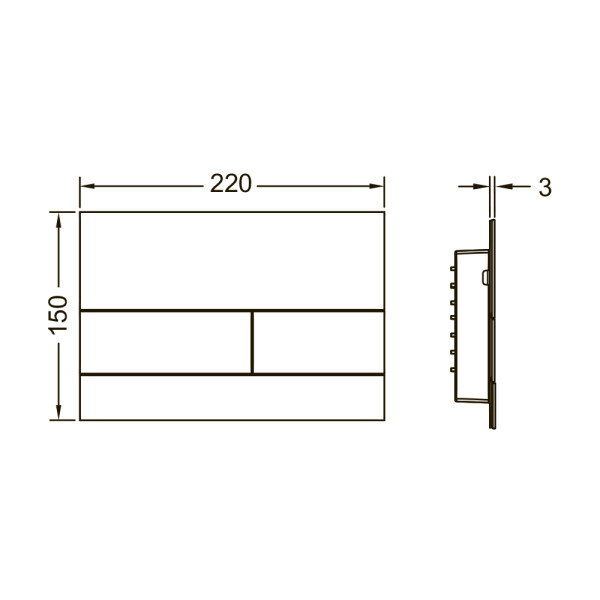 Клавиша смывная Tece TECEsquare II Сталь ржавая (9240845)