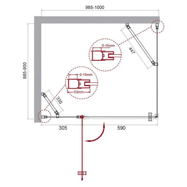 Душевой уголок BelBagno Etna 100x90 стекло прозрачное, профиль хром (ETNA-AH-12-100/90-C-Cr) Душевой уголок BelBagno Etna 100x90 стекло прозрачное, профиль хром (ETNA-AH-12-100/90-C-Cr)