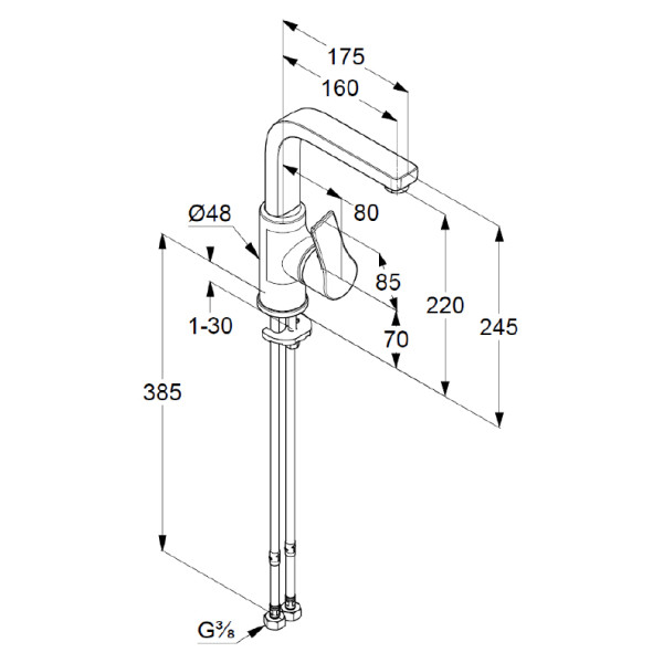 Смеситель для раковины Kludi Zenta SL хром (480280565)