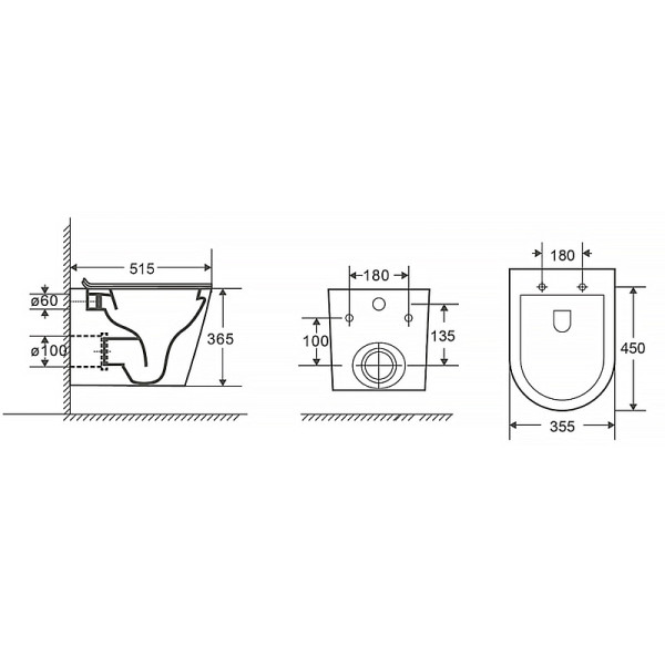 Унитаз подвесной Moneo безободковый с сидением микролифт 530x365x370 (AZ-0062) Унитаз подвесной Moneo безободковый с сидением микролифт 530x365x370 (AZ-0062)