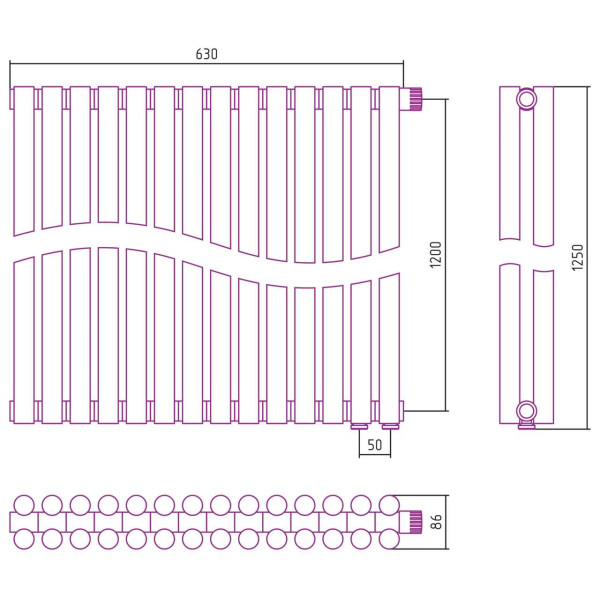 Дизайн-радиатор Сунержа Эстет-11 EU50 1200*630 14 секций белый (12-0312-1214) Дизайн-радиатор Сунержа Эстет-11 EU50 1200*630 14 секций белый (12-0312-1214)