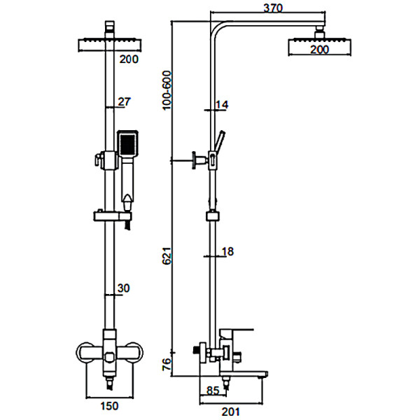 Душевая система Ledeme хром (L72433) Душевая система Ledeme хром (L72433)