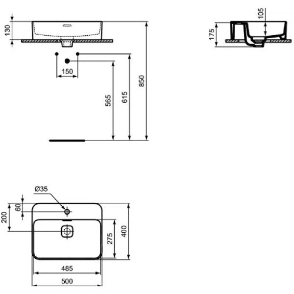 Раковина накладная Ideal Standard Strada II (T296601)