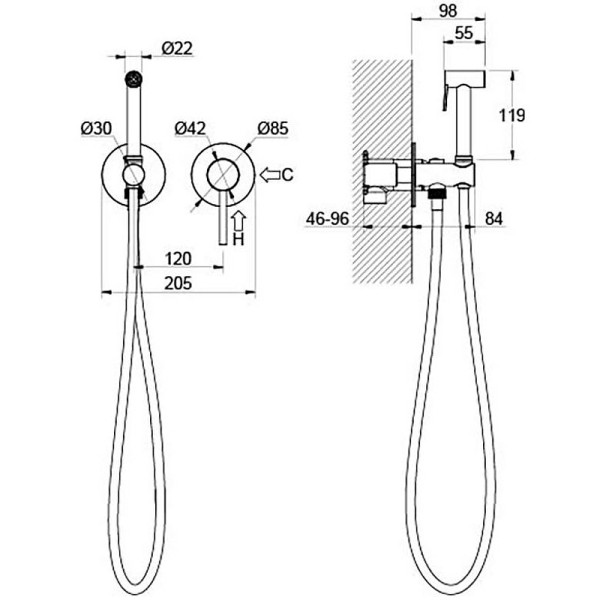 Смеситель с гигиеническим душем Aquatek Европа хром (AQ1319CR)