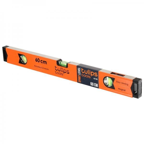 Уровень 3 глазка, 60 см, магнитная поверхность, зеркальный глазок