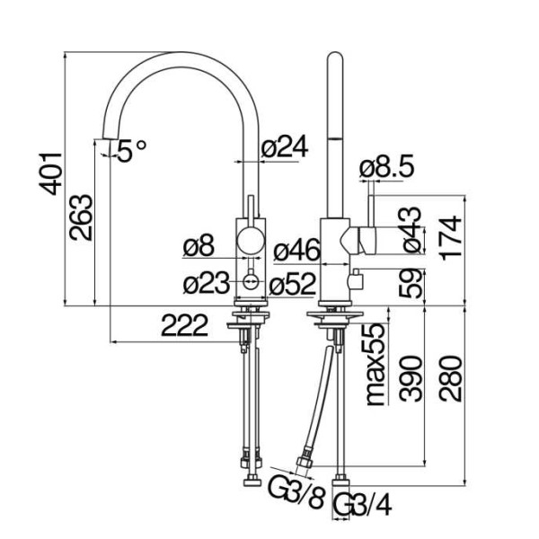 Смеситель для кухни Nobili Live хром (LV00113/10CR)