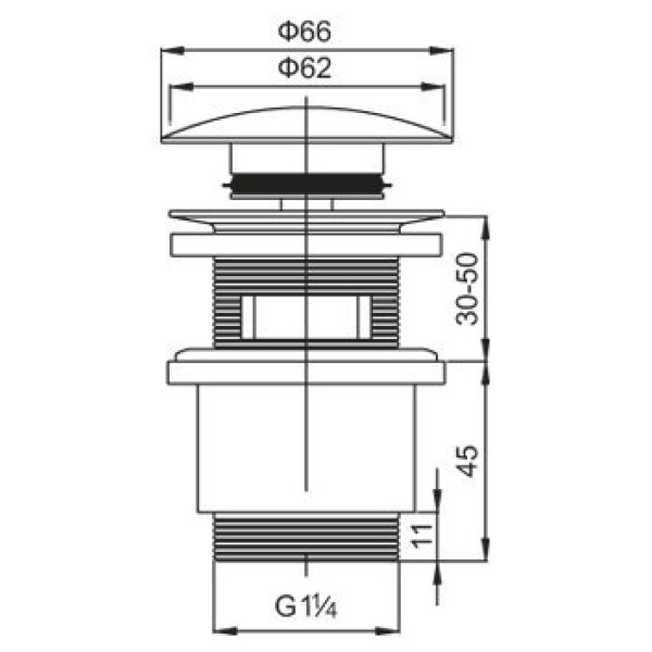Донный клапан Cezares с системой клик-клак хром (CZR-SAT5-01)
