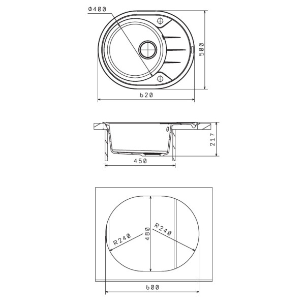 Мойка для кухни Florentina Родос 620 62х50 (Fg, Бежевый) Мойка для кухни Florentina Родос 620 62х50 (Fg, Бежевый)