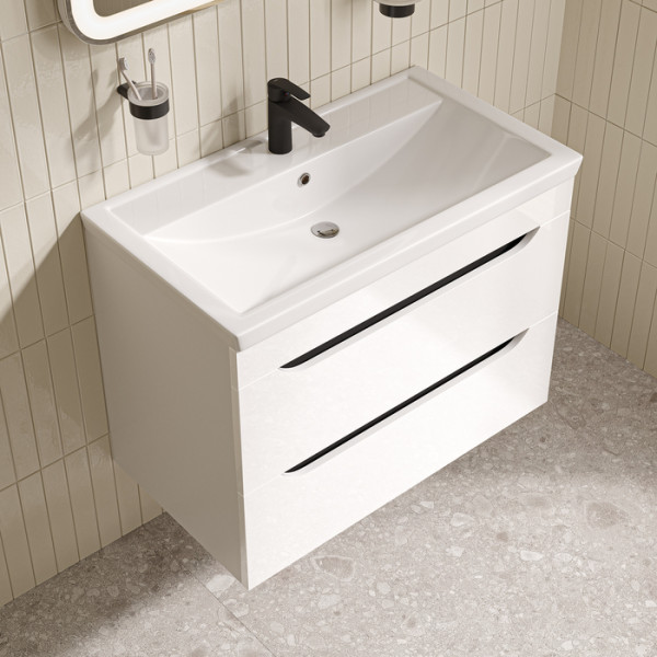 Тумба подвесная Iddis Ray 80 см белый подходит умыв. 4078000i28 (RAY80W0i95)