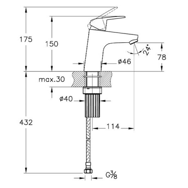 Смеситель для раковины Vitra Flow Round хром (A42923EXP)