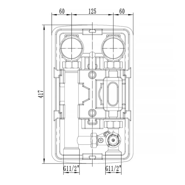 Насосная группа с трехходовым смесительным клапаном DN 25 Vieir (без насоса, нерж.сталь) (VP230)