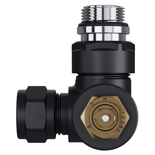 Комплект термостатический трехосевой 1/2"х15 мм Royal Thermo Design Pro М30х1,5 (Черный) (RATVXT11215BL)